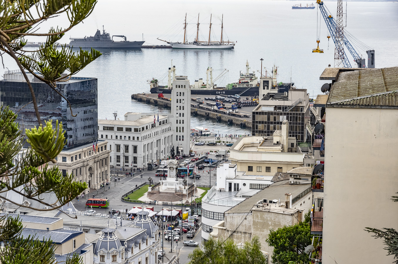 View down onto Valparaiso Harbour