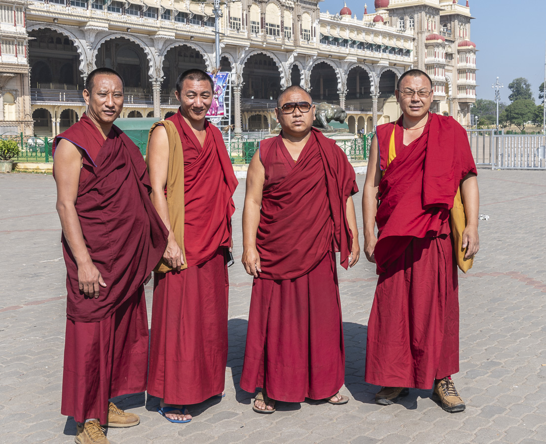 Visiting Buddhist Monks, Maharaja's Palace - Mysore