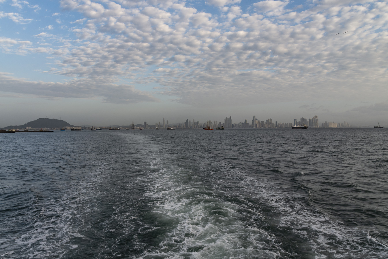Leaving Panama City on the Panama Canal