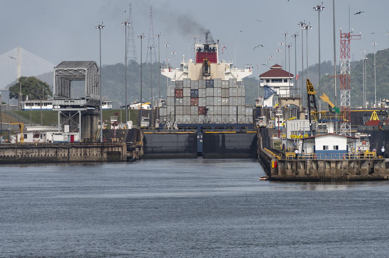 Approach to Miraflores Lock