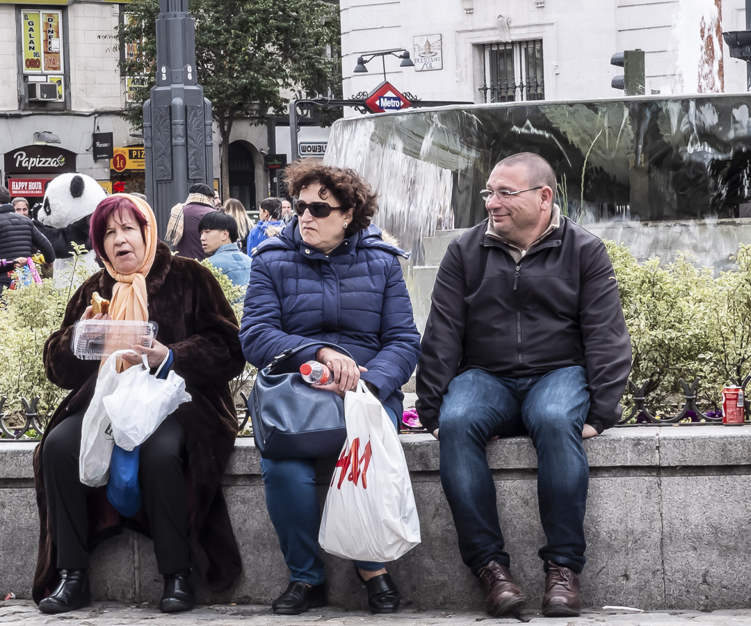 Madrileños Enjoying the Puerto del Sol